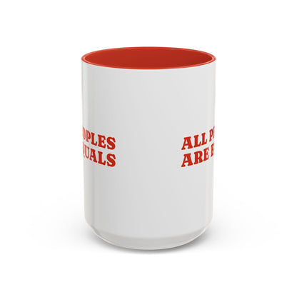 All People Are Equals Red Handle Ceramic Mug (11, 15oz)