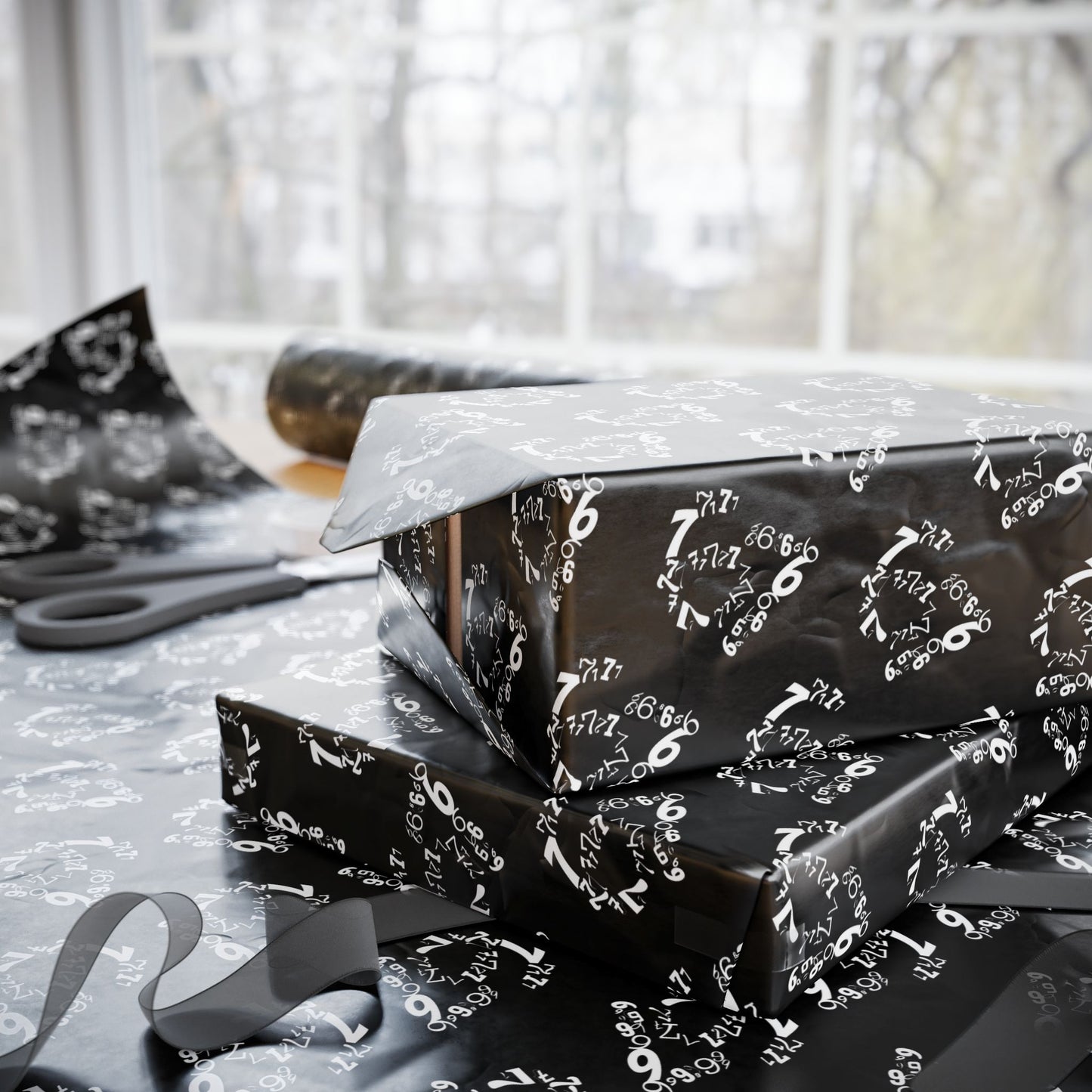 6-7 Meme Illusion Black + White Wrapping Paper Roll (3 sizes)