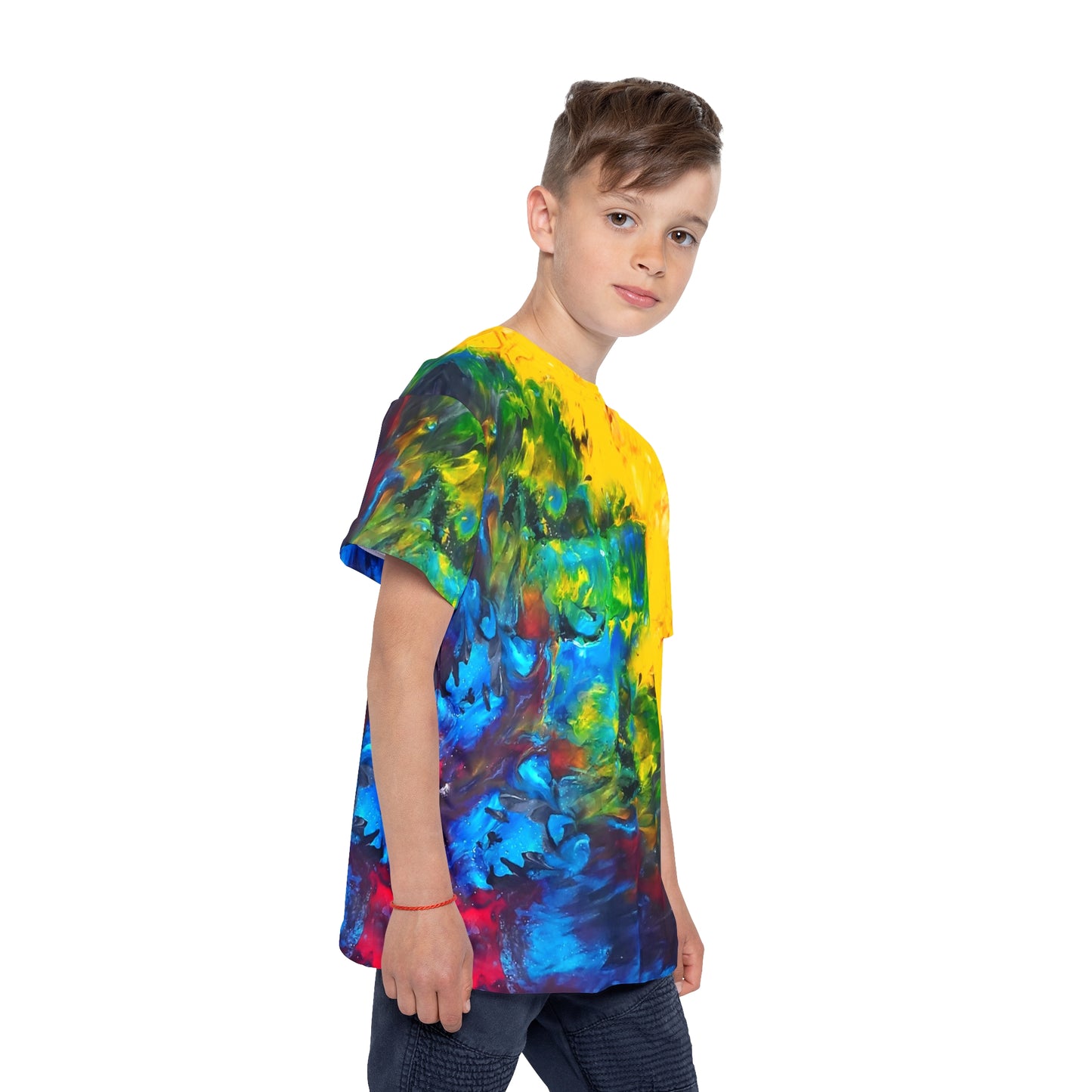 Colorful Paint Waves Kids' Poly Tee