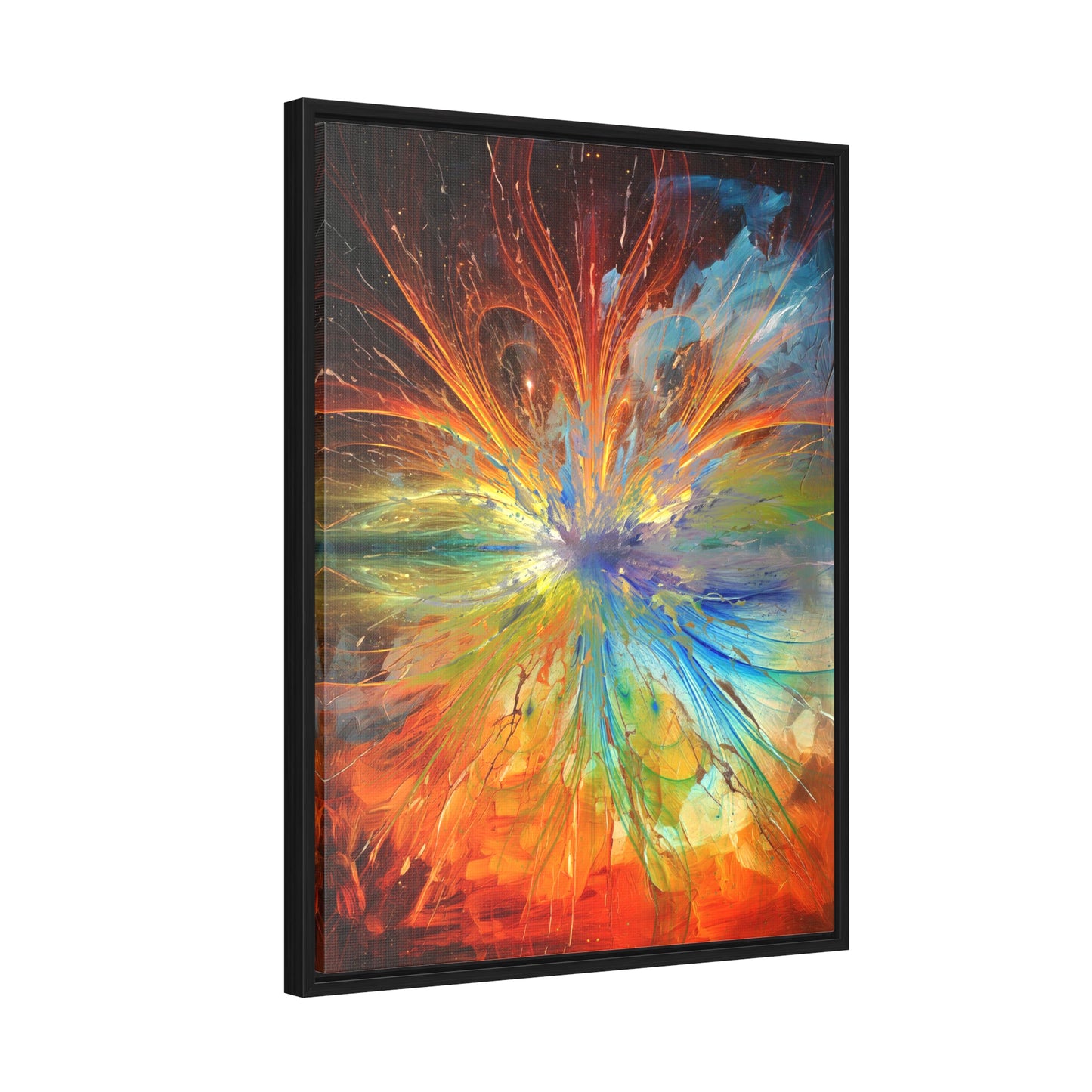 Cosmic Clockworks Abstract Framed Canvas Print