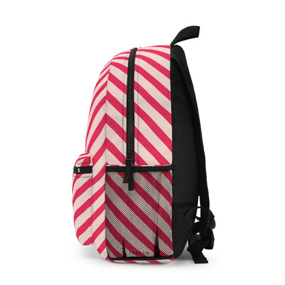 Diagonal Pink Stripes Water-Resistant School Backpack