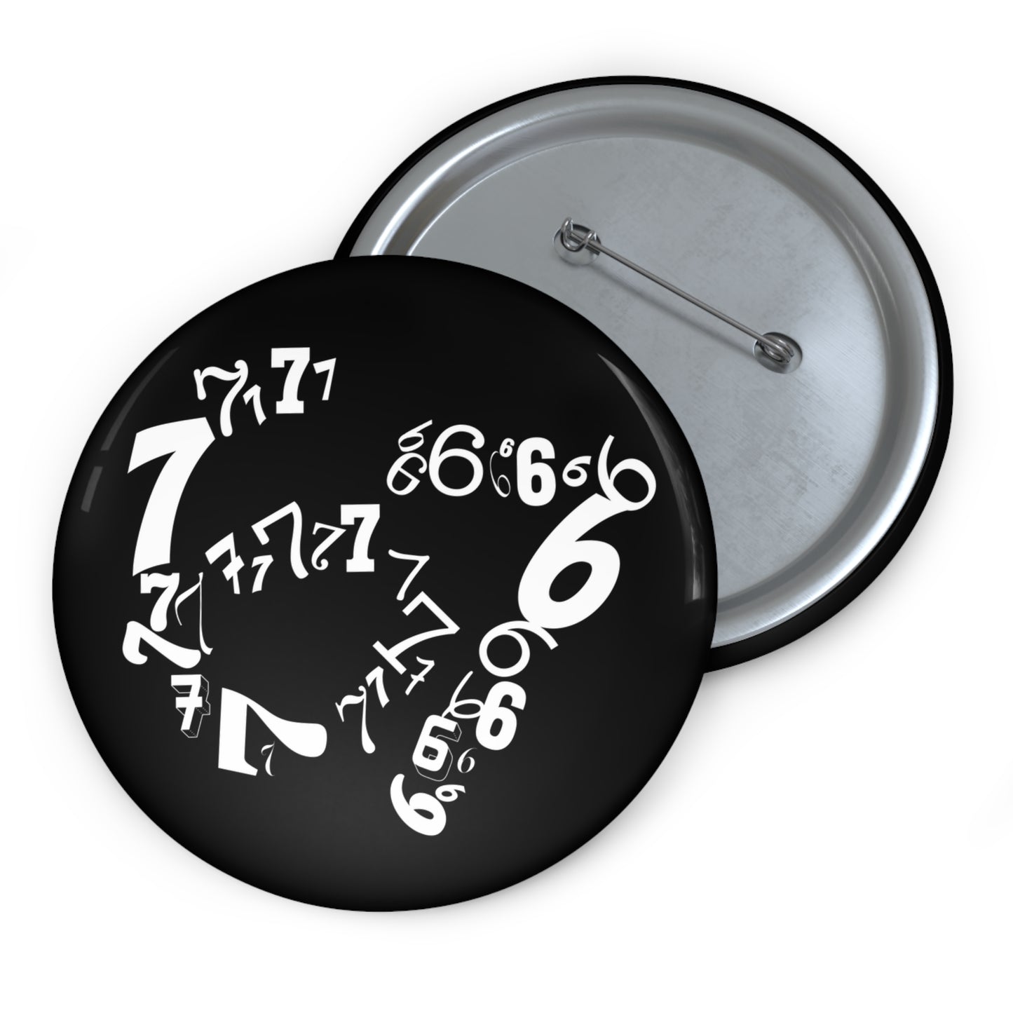 6-7 Meme Illusion Black + White Metal Pin | Made in the USA