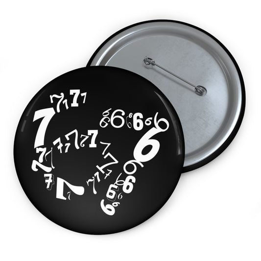 6-7 Meme Illusion Black + White Metal Pin | Made in the USA