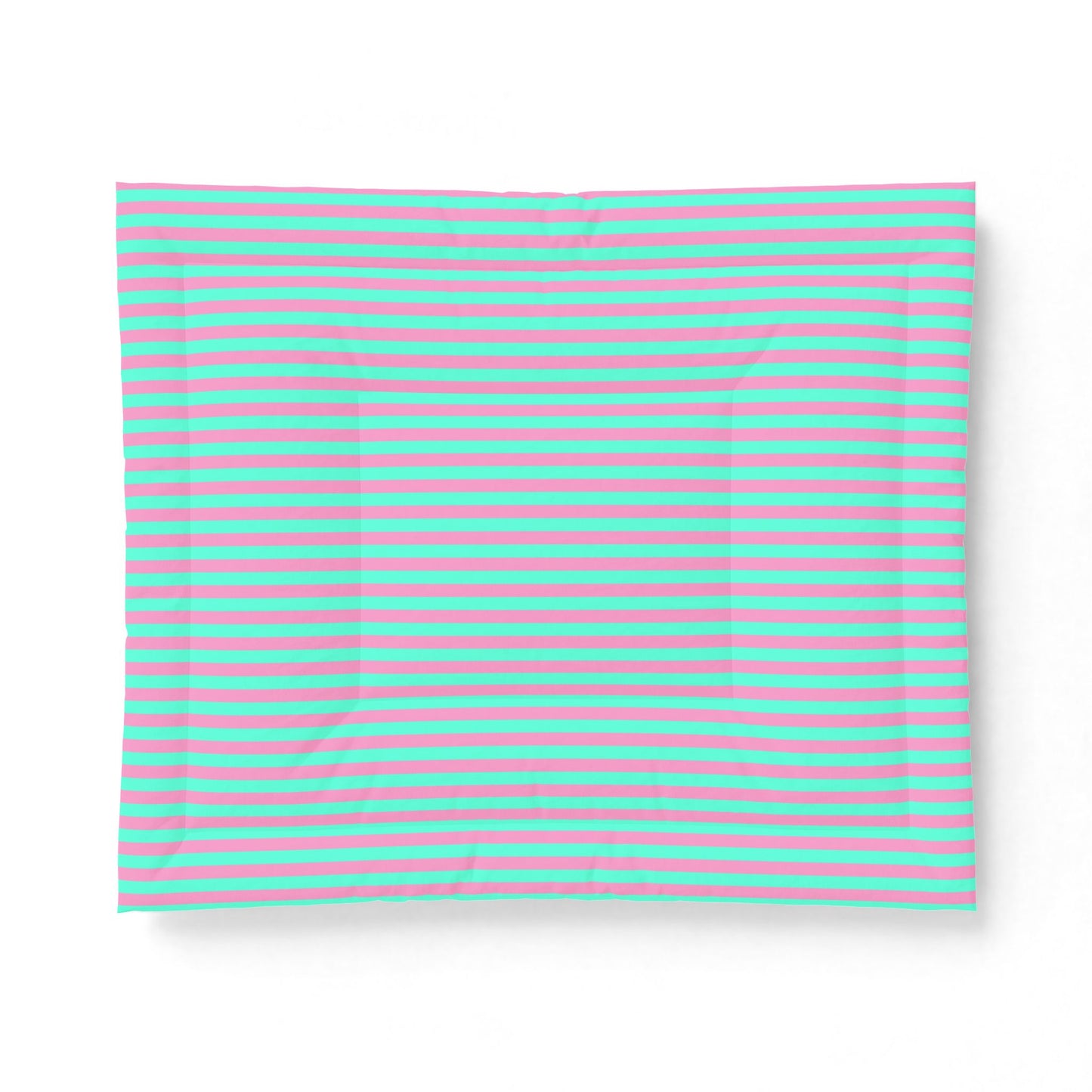 Pink + Teal Striped 100% Cotton Comforter
