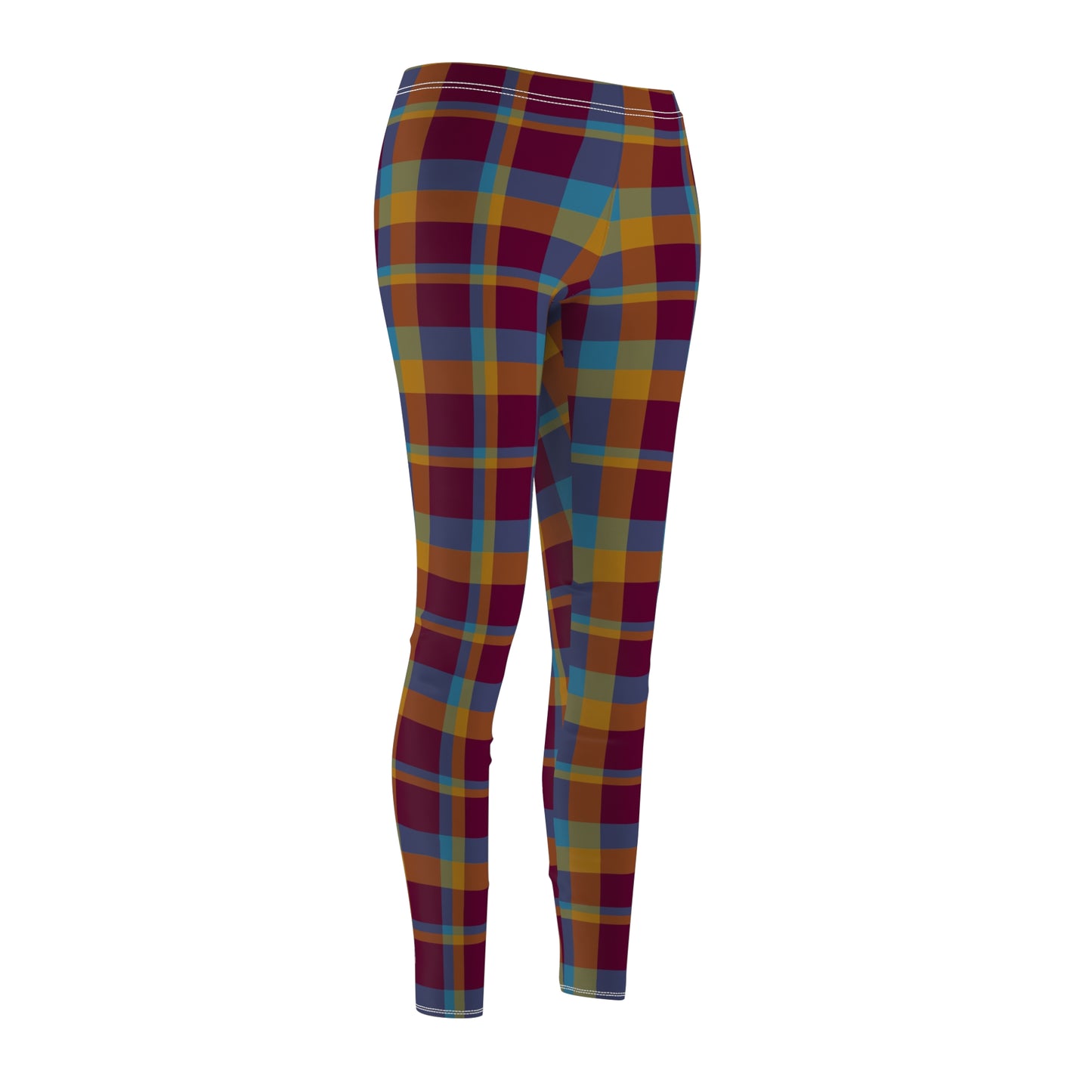 Mustard + Plum Plaid Women's Extra Soft Brushed Suede Leggings