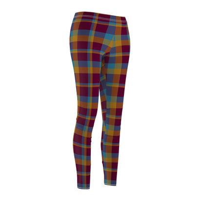 Mustard + Plum Plaid Women's Extra Soft Brushed Suede Leggings