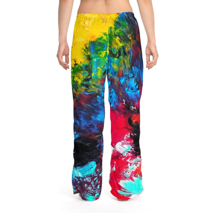 Colorful Paint Waves Women's Pajama Pants