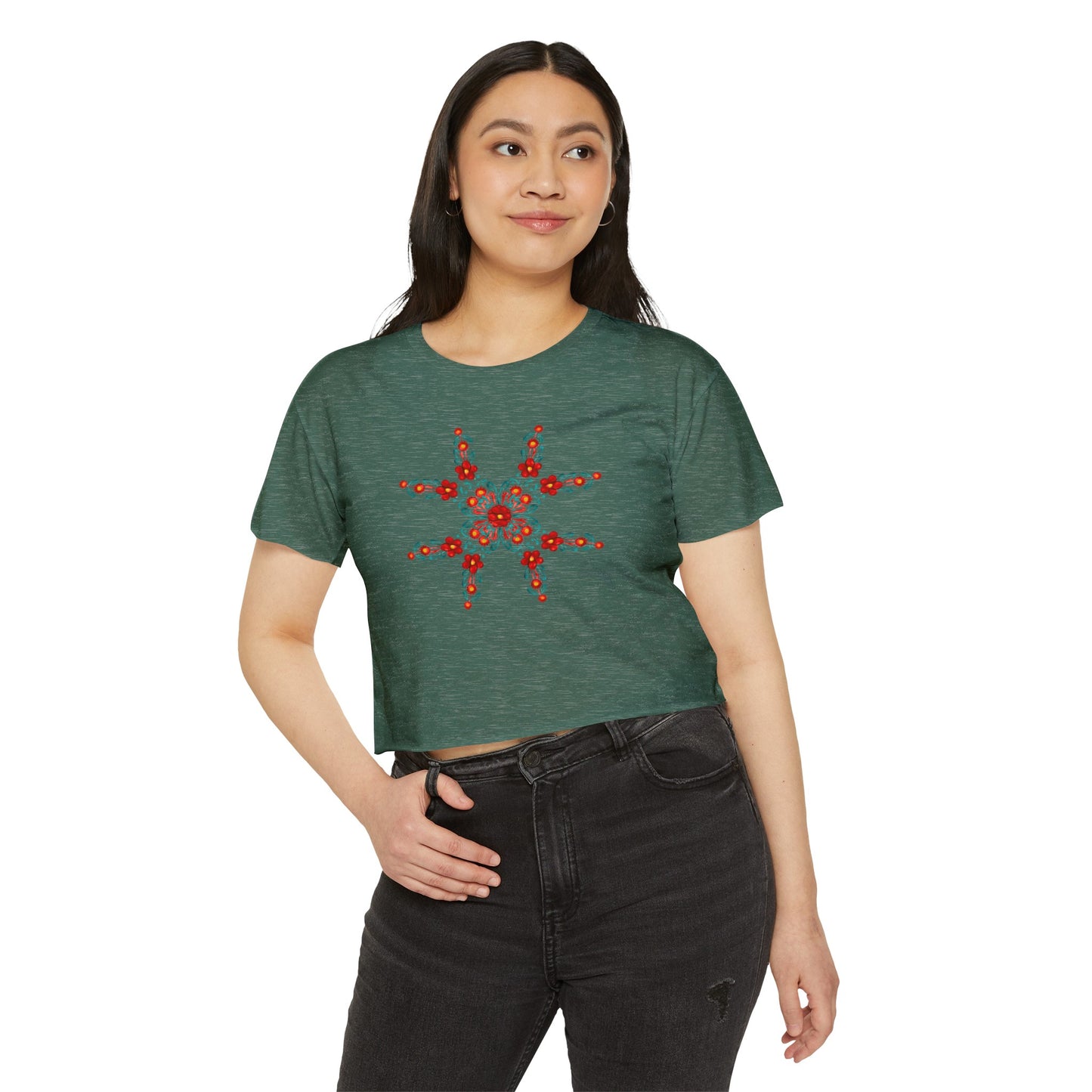 Painted Summer Flowers Women's Crop Top