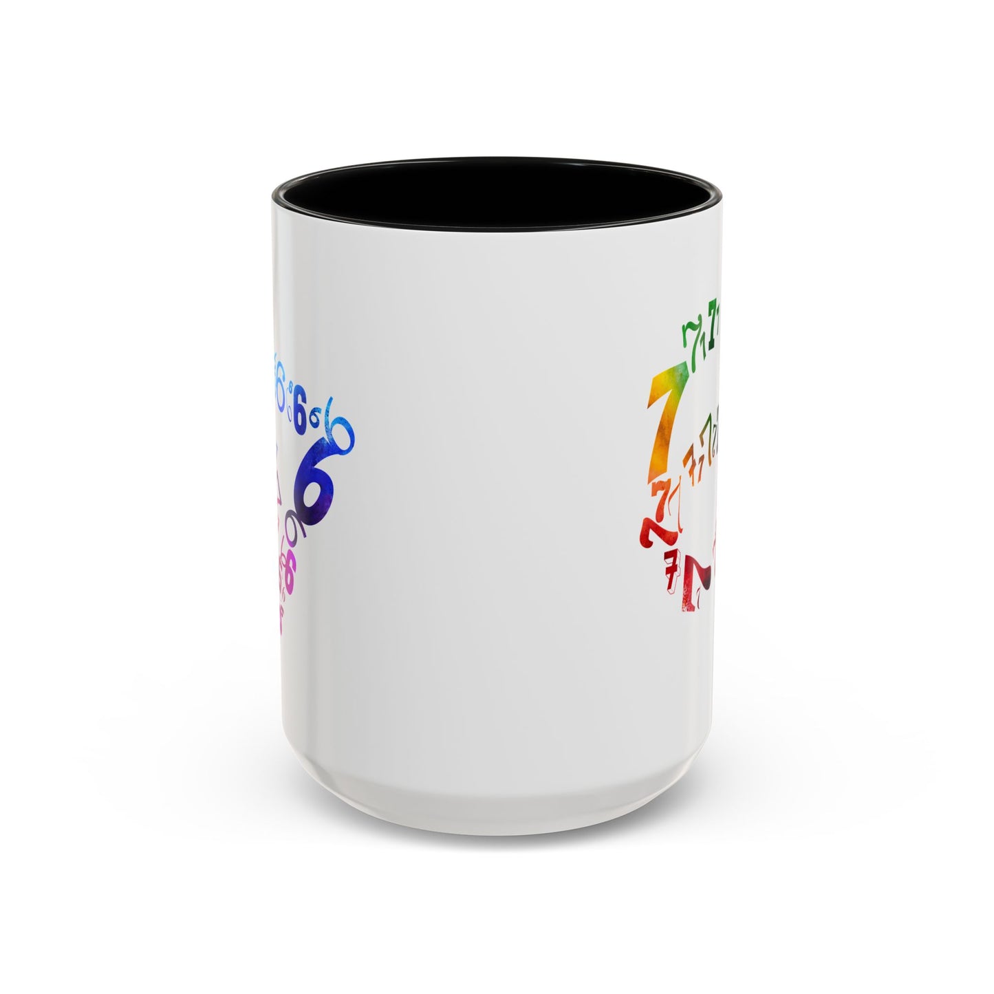 6-7 Meme Illusion Colorful Handle Ceramic Mug (11, 15oz)