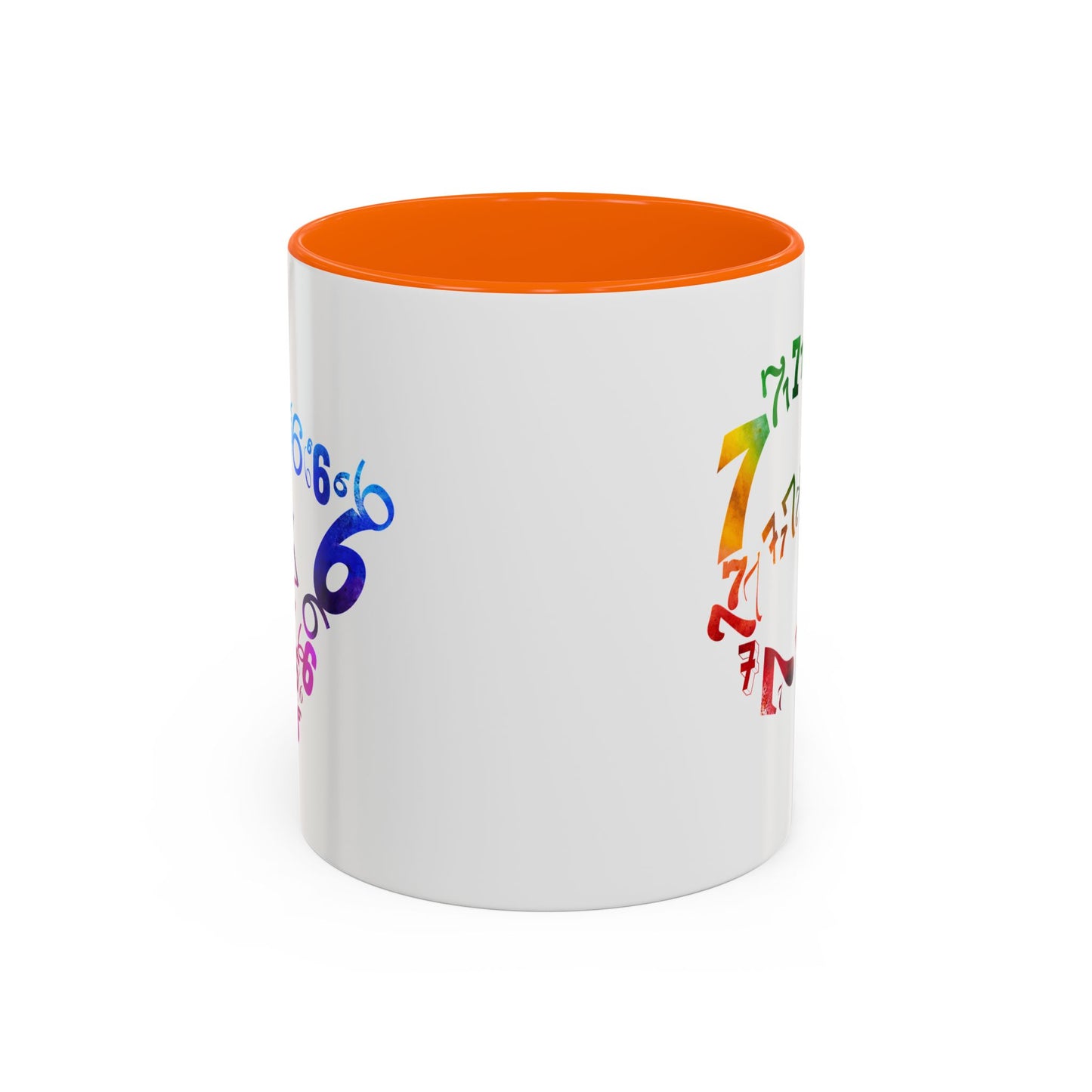 6-7 Meme Illusion Colorful Handle Ceramic Mug (11, 15oz)