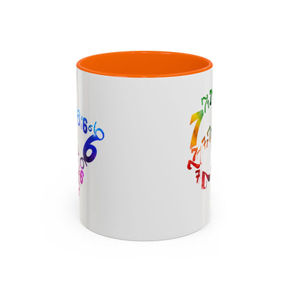 6-7 Meme Illusion Colorful Handle Ceramic Mug (11, 15oz)
