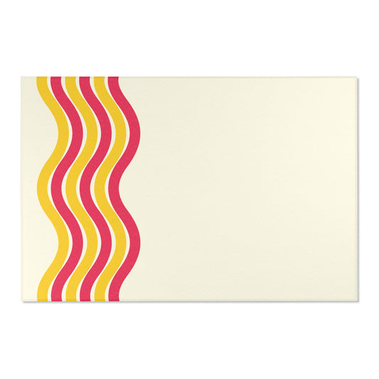 Pink + Yellow Waves Indoor Rug