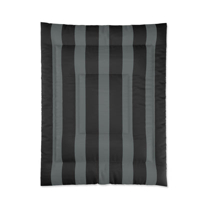 Black + Gray Stripe Comforter