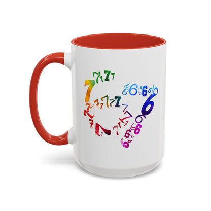 6-7 Meme Illusion Colorful Handle Ceramic Mug (11, 15oz)