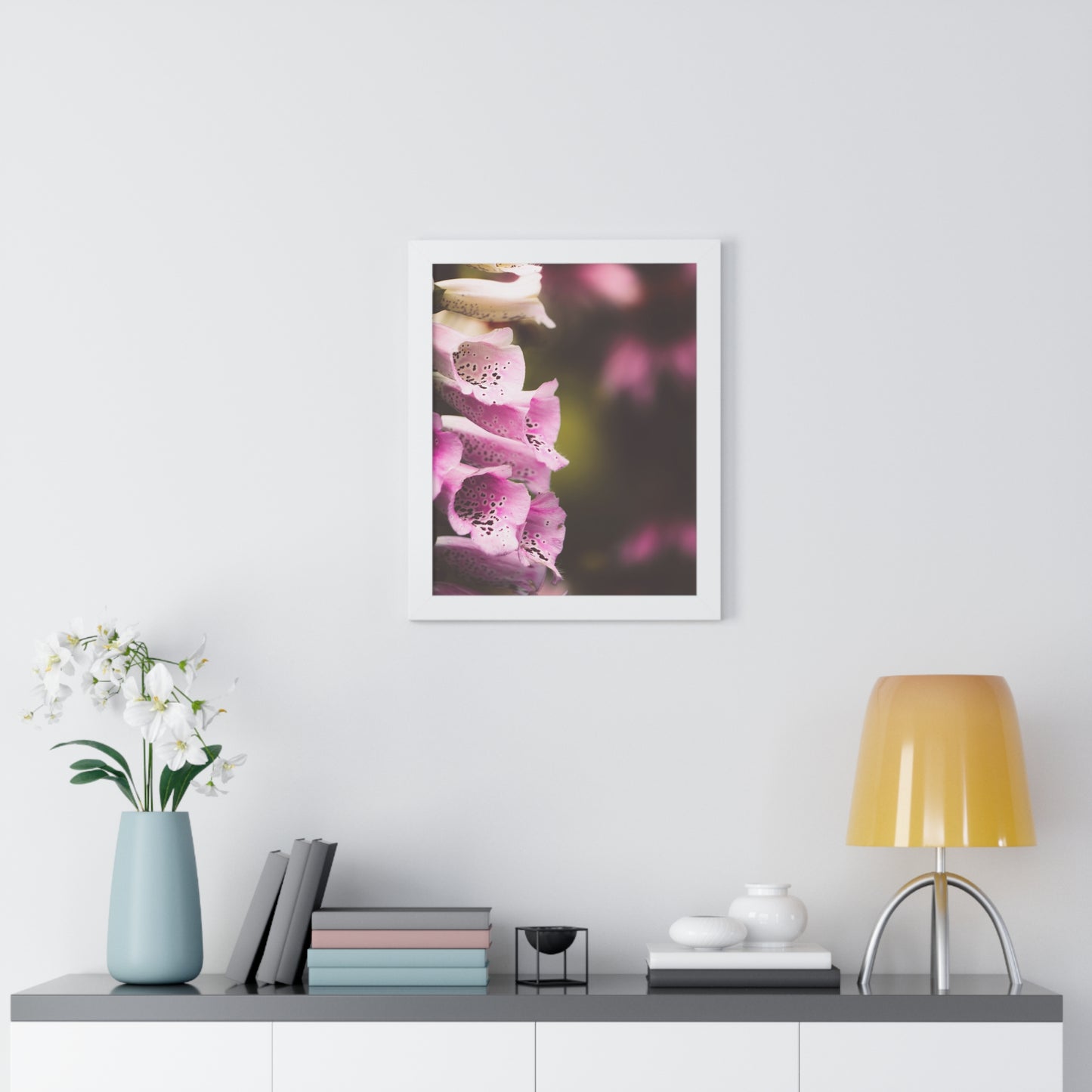 Foxglove Flowers Framed Matte Print