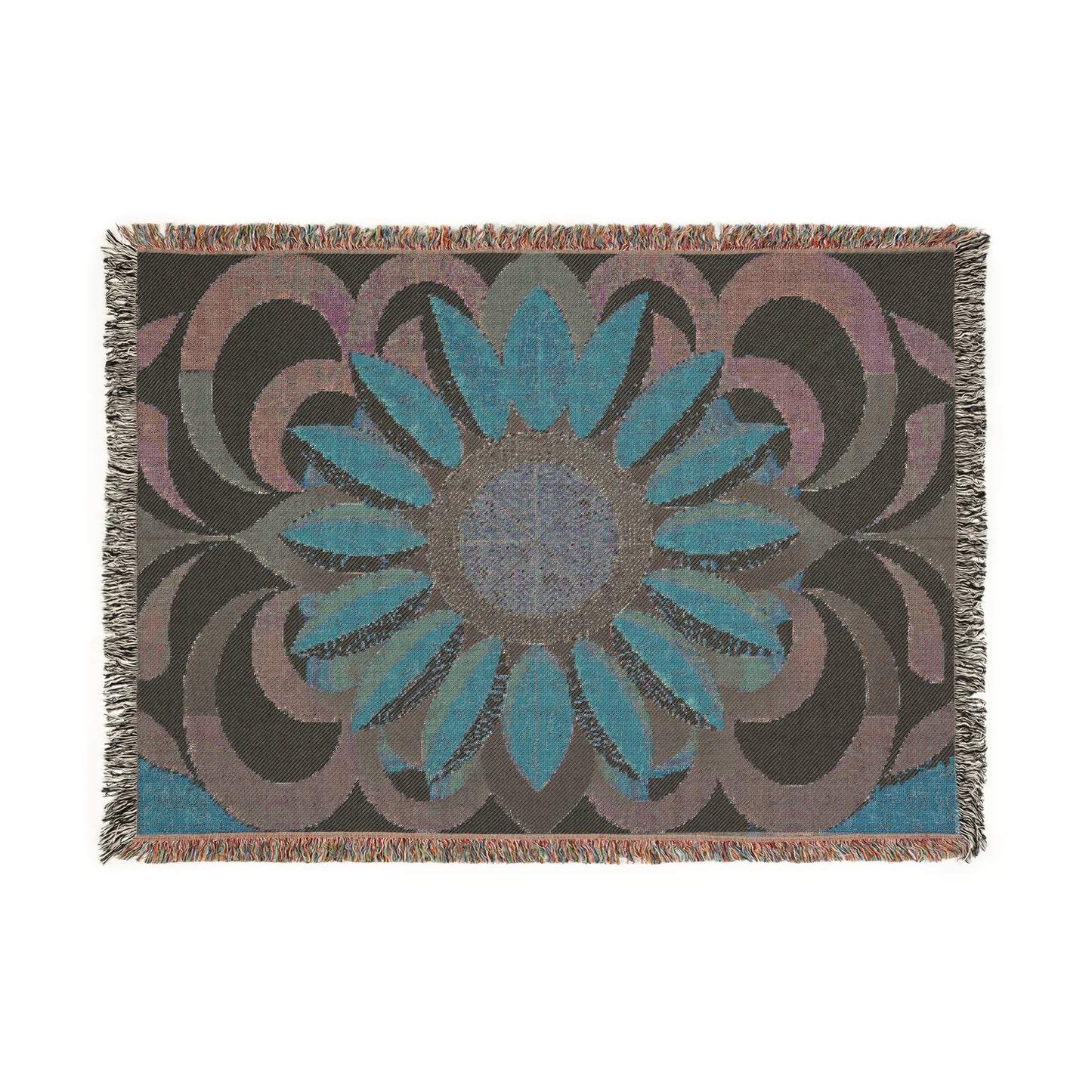 Neutral Flower 100% Cotton Woven Blanket (3 sizes)