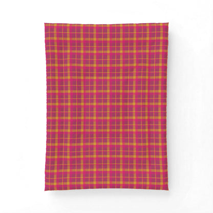 Pink + Yellow Plaid 100% Cotton Comforter