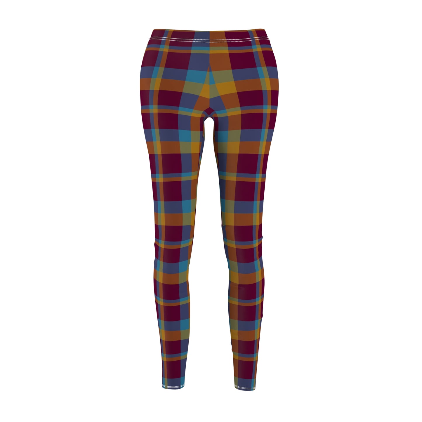 Mustard + Plum Plaid Women's Extra Soft Brushed Suede Leggings