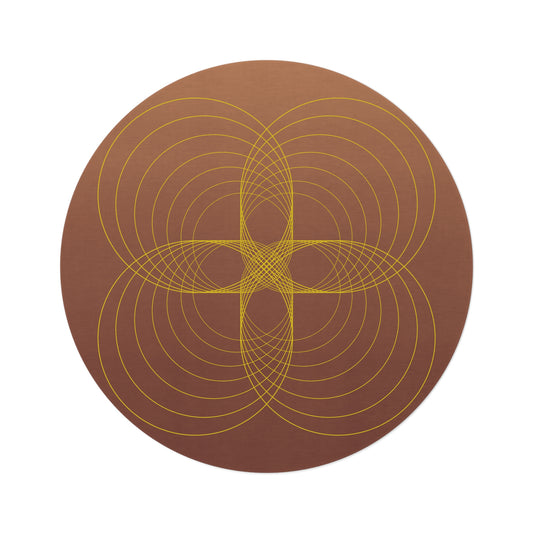 Burnt Sienna Frequencies Round Rug