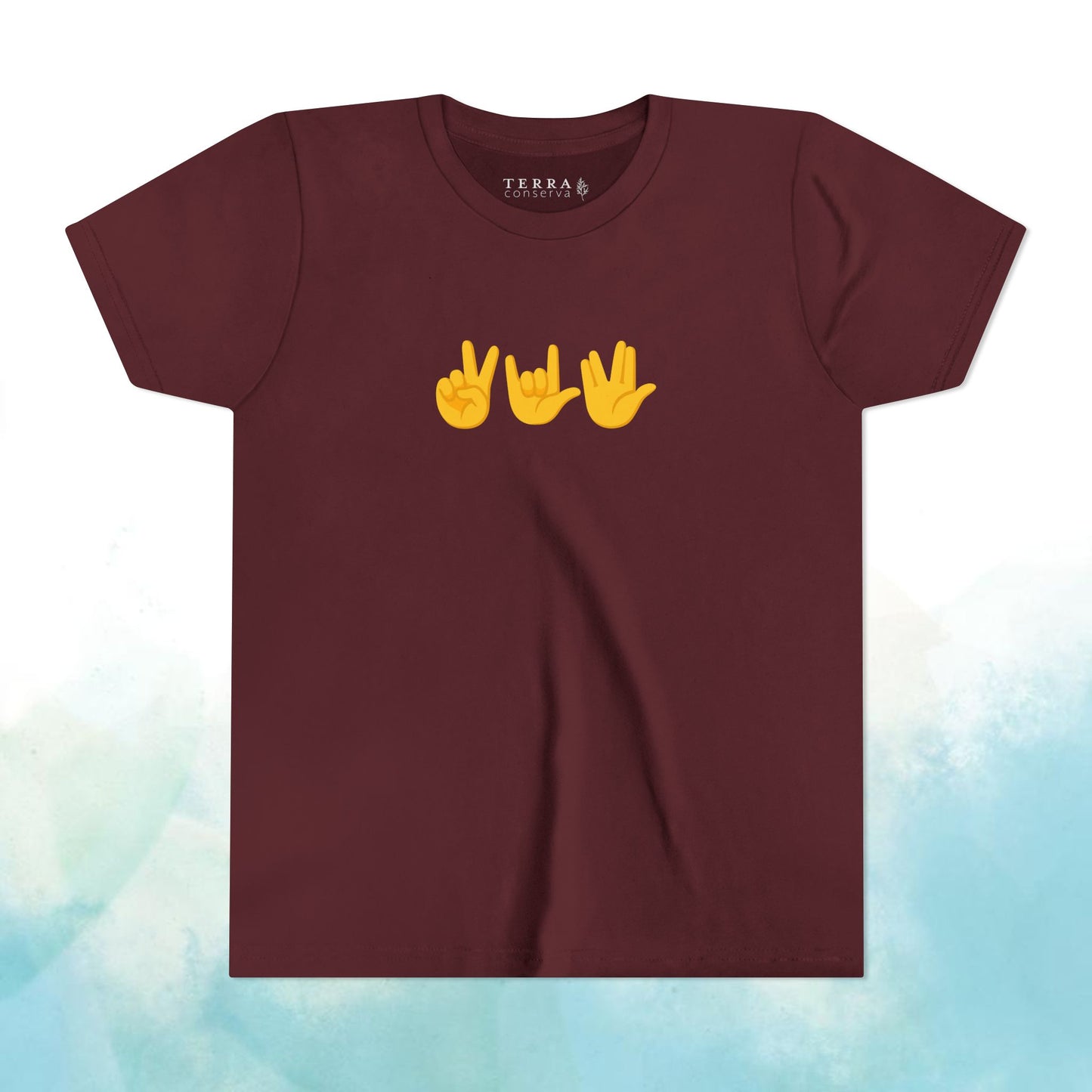 Peace, Love, Live Long Emoji Short Sleeve Kids' T-Shirt (multicolors)