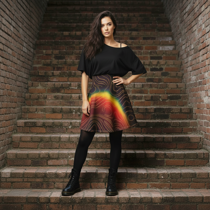 Spectral Heat Wave Women's Flowy Skirt