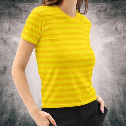 Citron Yellow Striped Women’s T-Shirt