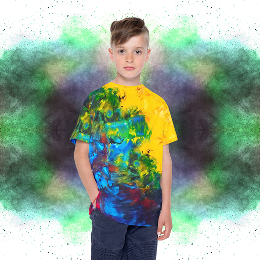 Colorful Paint Waves Kids' Poly Tee