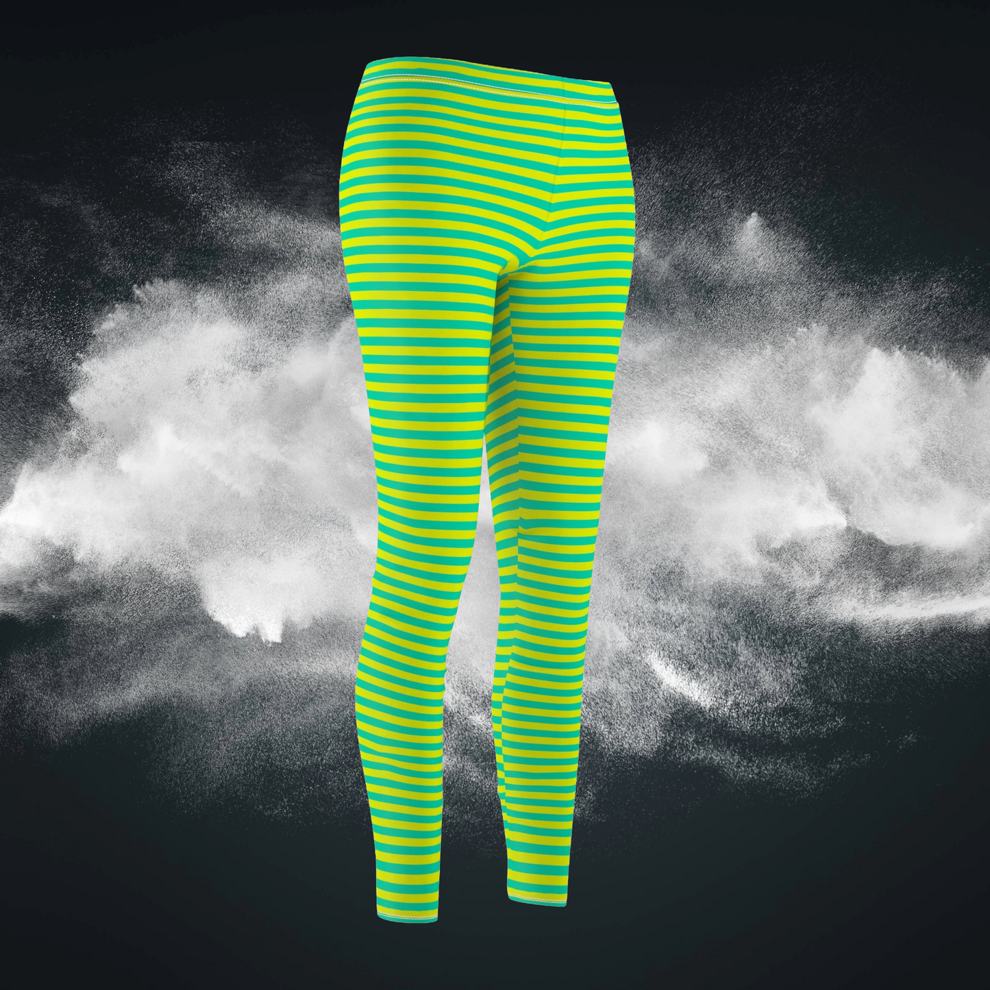 Lemon Lime Skinny Striped Women's Super Soft Leggings