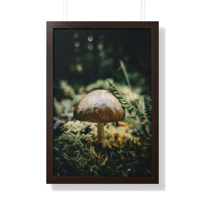 Mossy Mushroom House Framed Matte Print