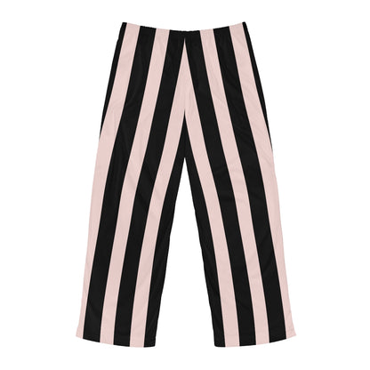 Gently Pink & Black Vertical Striped Men's Pajama Pants