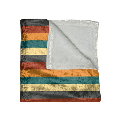 Cool Autumn Stripes Crushed Velvet Blanket