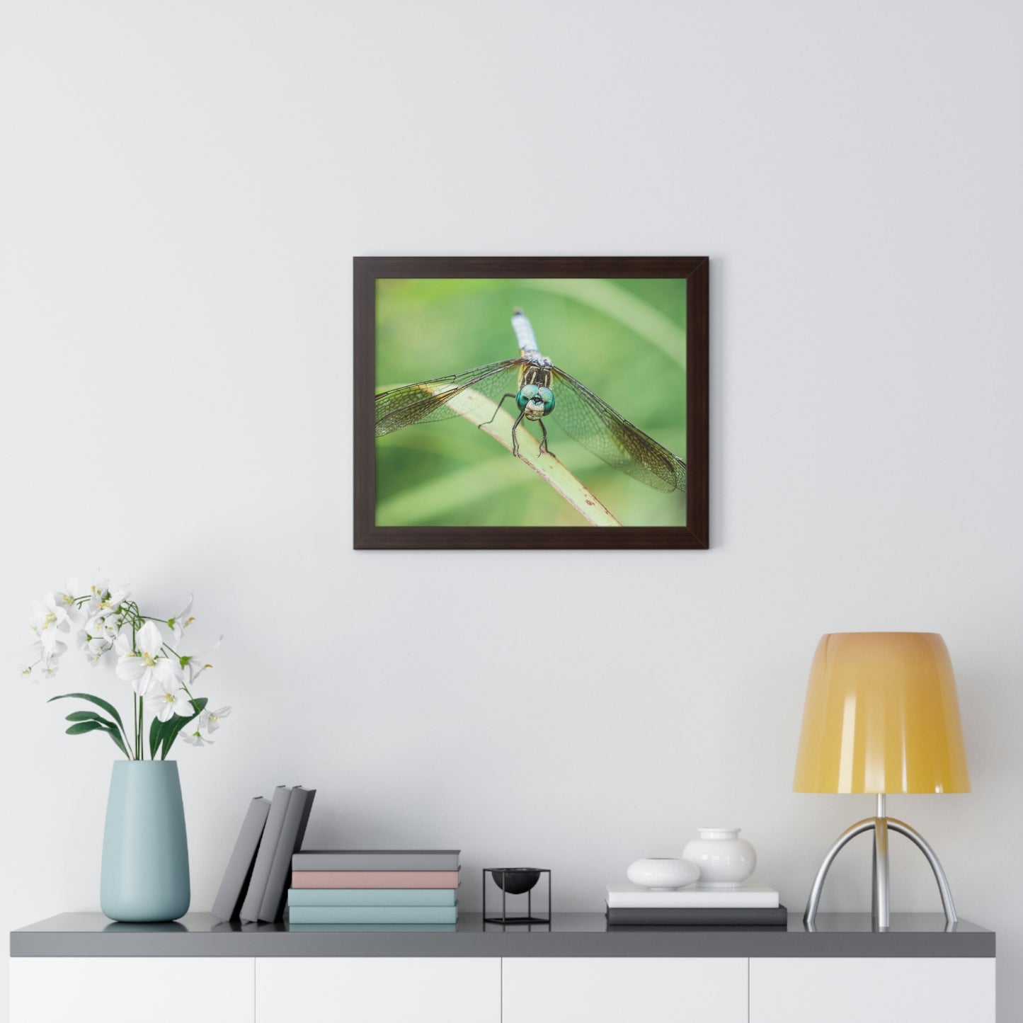 Macro Dragonfly Eyes Framed Matte Print