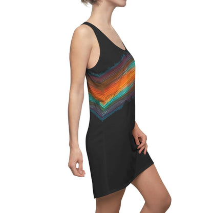 Rainbow Paint Stripe Slinky Racerback Dress