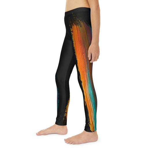 Rainbow Paint Stripes Youth Leggings