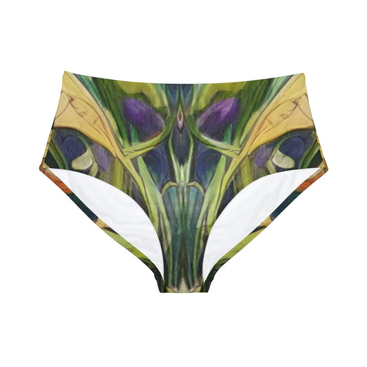 Green + Gold Art Nouveau Women's Full Coverage Bikini Bottom