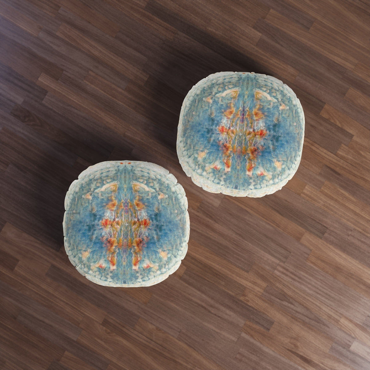 Water Spirits Tufted Floor Pillow, Round