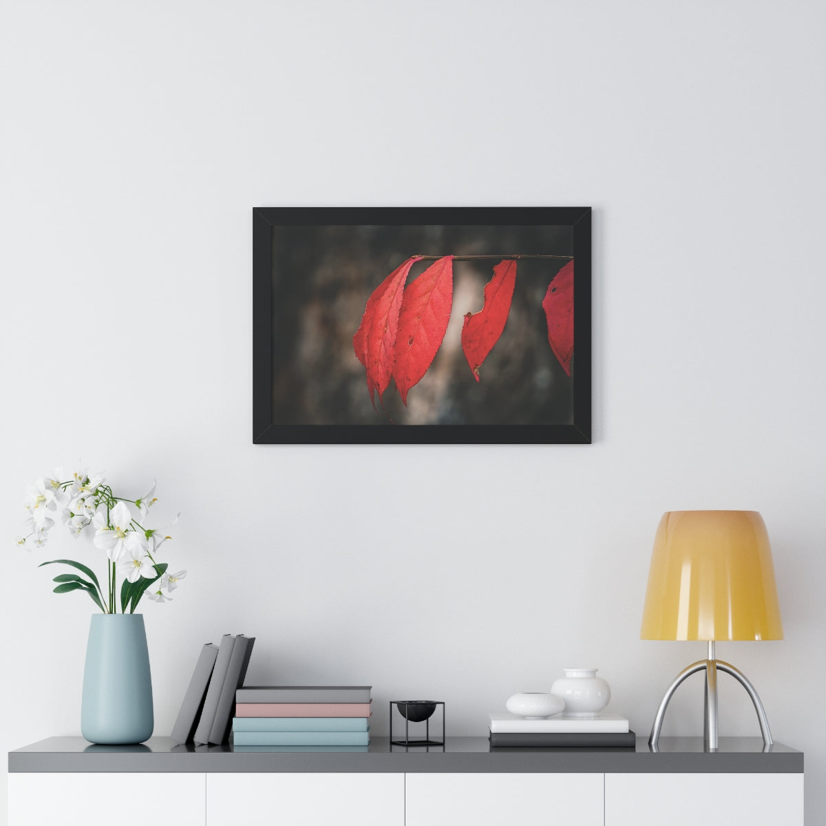 Leaves of Red Framed Matte Print