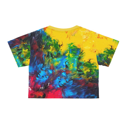 Colorful Paint Waves Cropped Tee