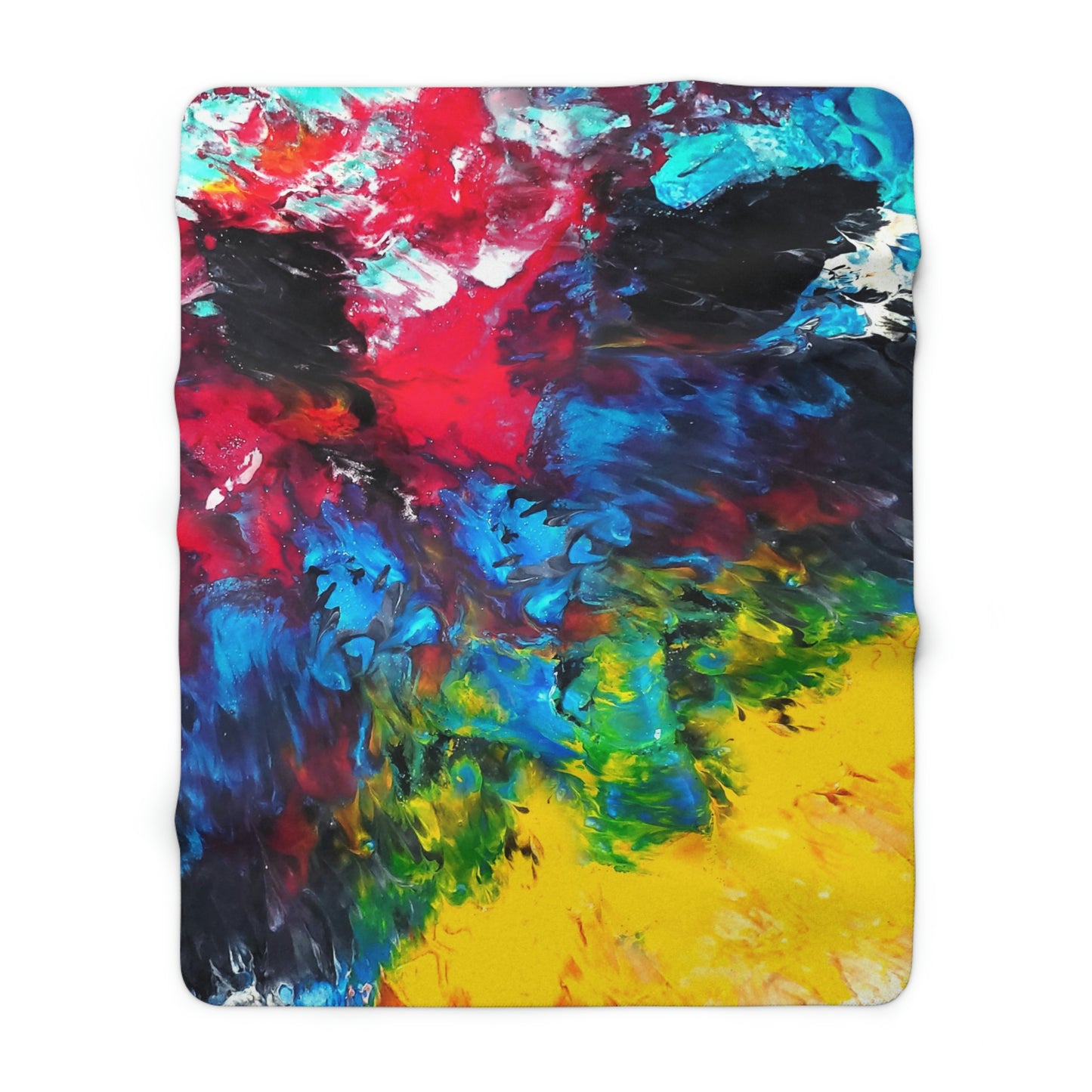 Colorful Paint Waves Sherpa Fleece Blanket