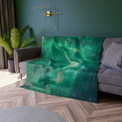 Electric Green Light Crushed Velvet Blanket