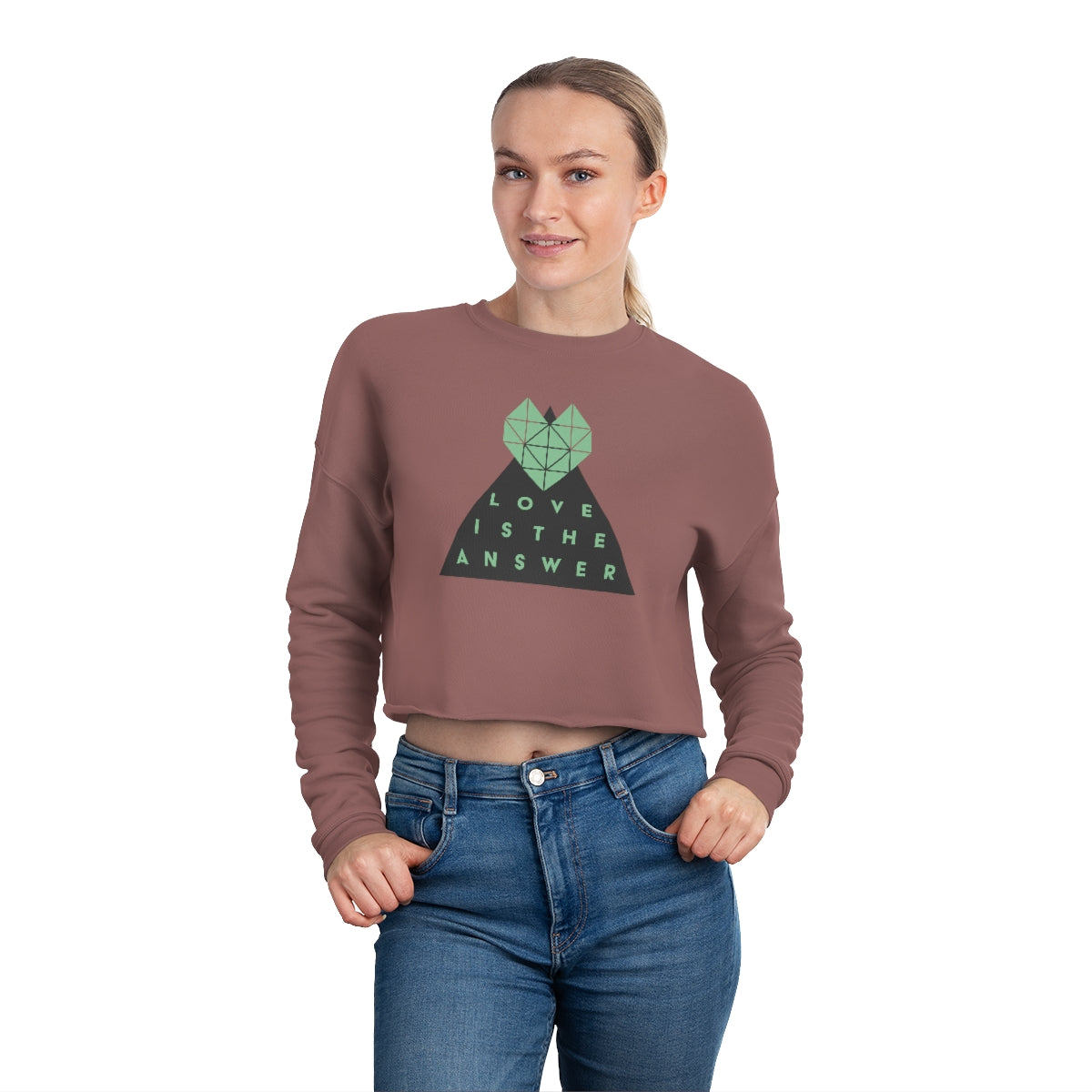 Love is the Answer Women's Cropped Sweatshirt