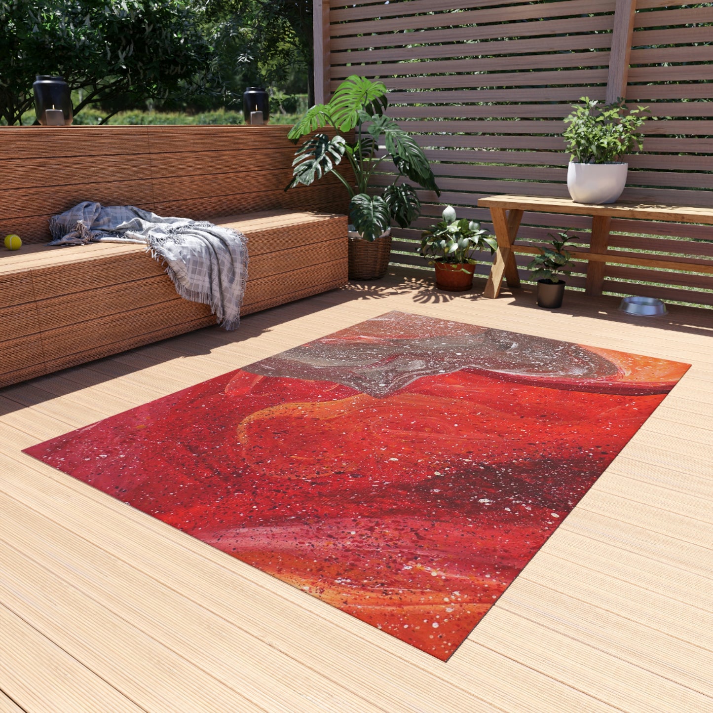 Waves of Creation Painting Outdoor Rug