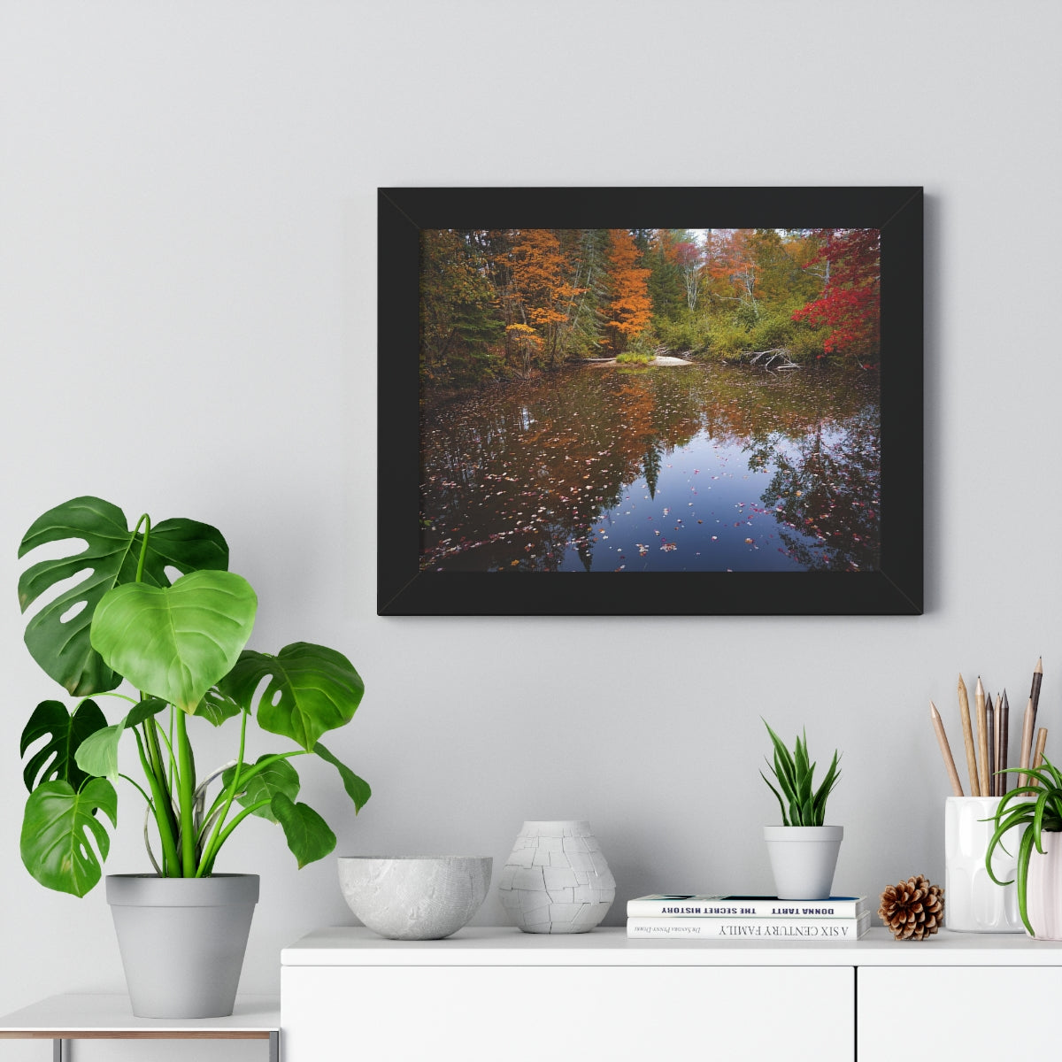 Maine Fall Foliage Waterscape Framed Matte Print