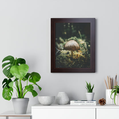 Mossy Mushroom House Framed Matte Print