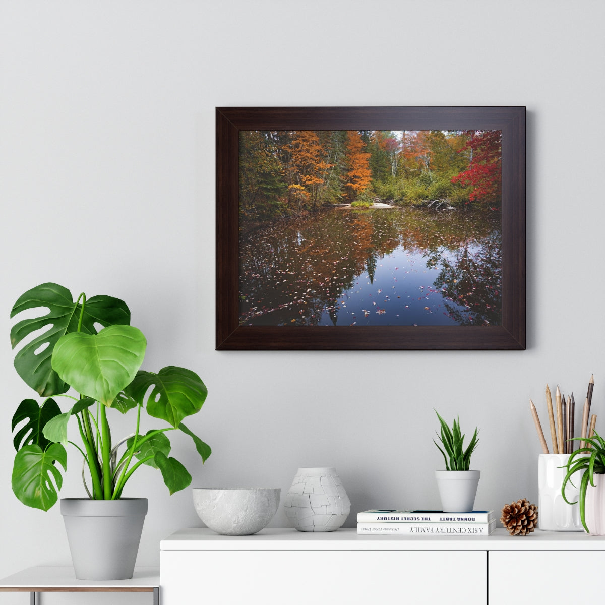 Maine Fall Foliage Waterscape Framed Matte Print