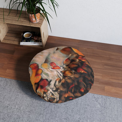 Burnt Umber Rocks Tufted Floor Pillow, Round