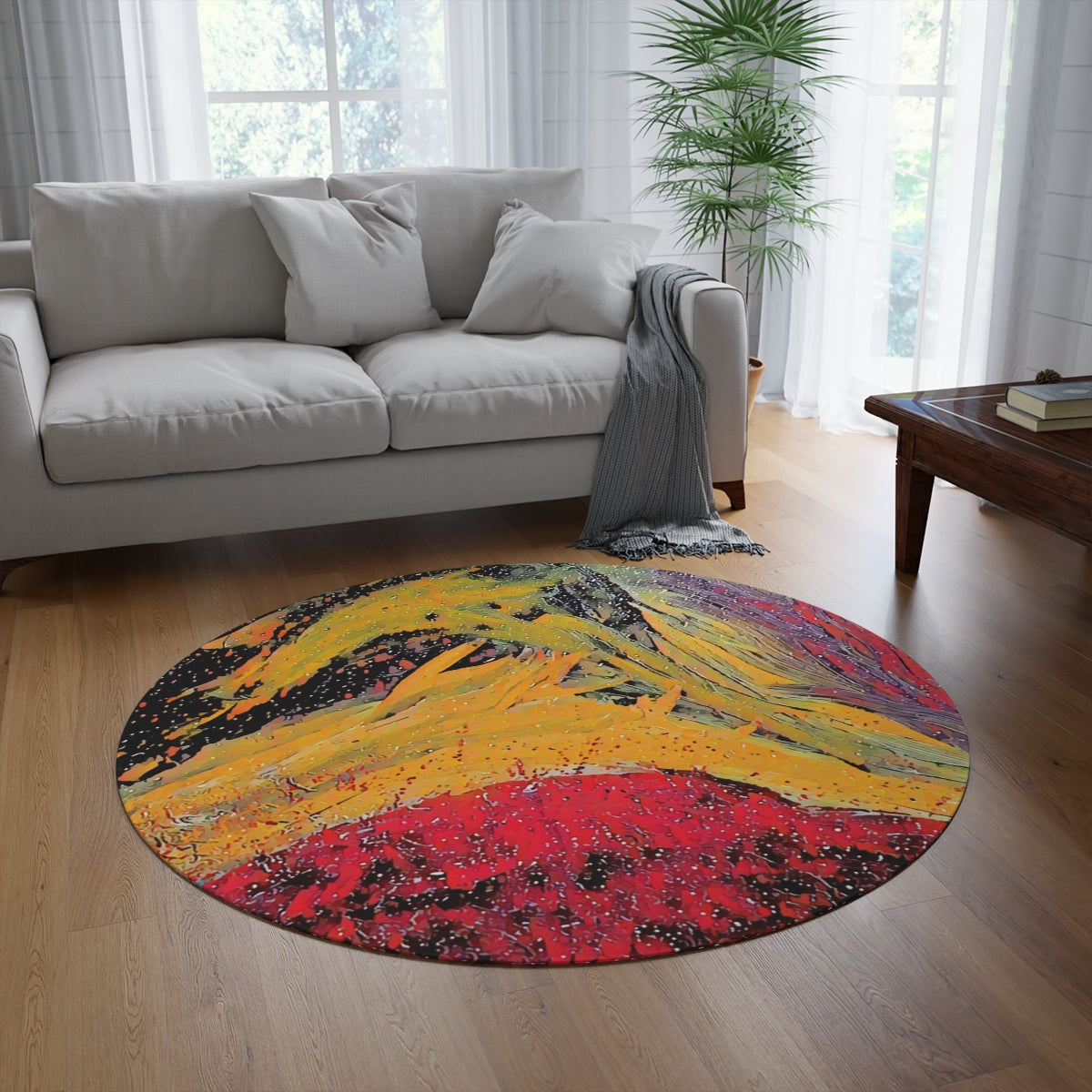 An Ocean of Color Round Rug