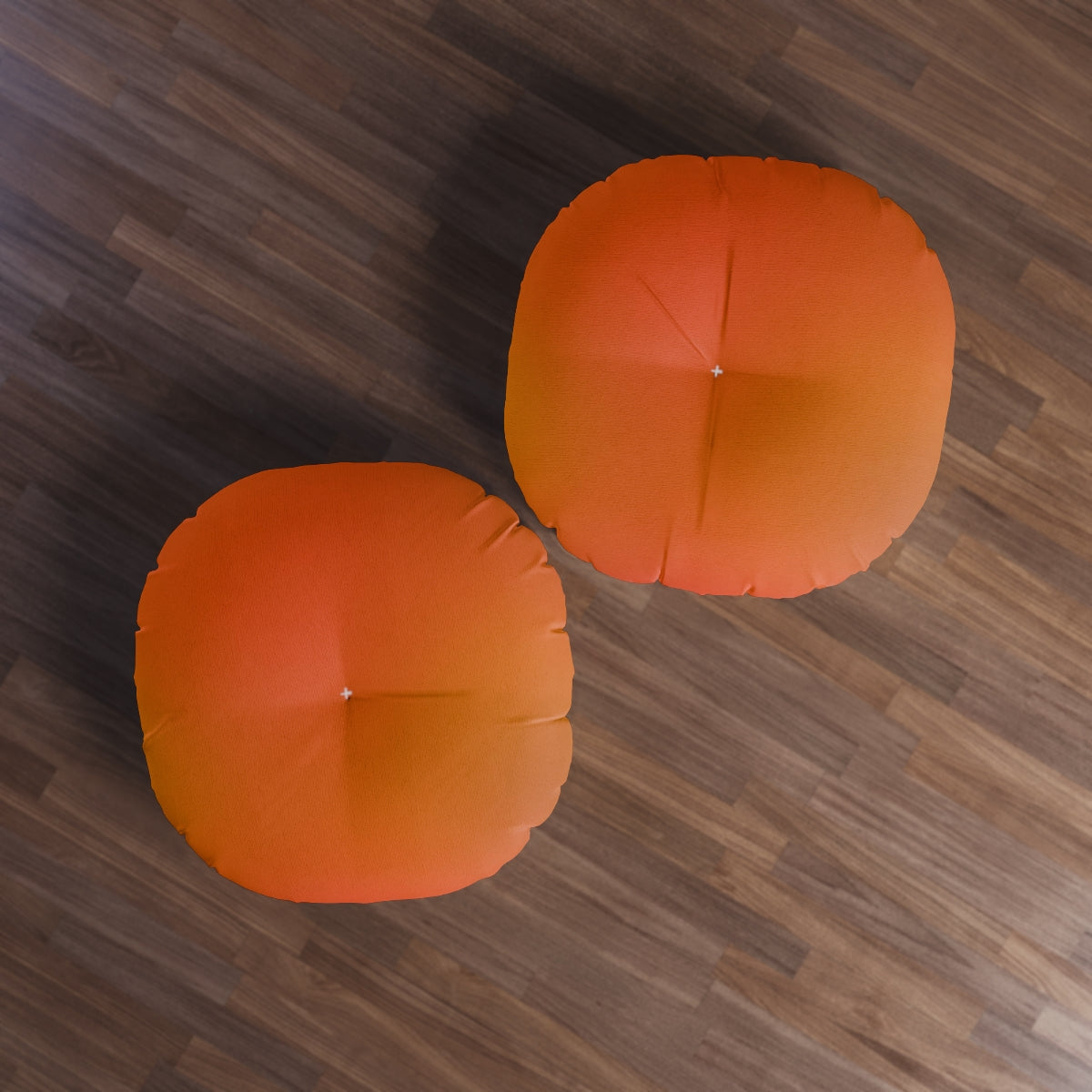 Pumpkin Spice Tones Tufted Floor Pillow, Round