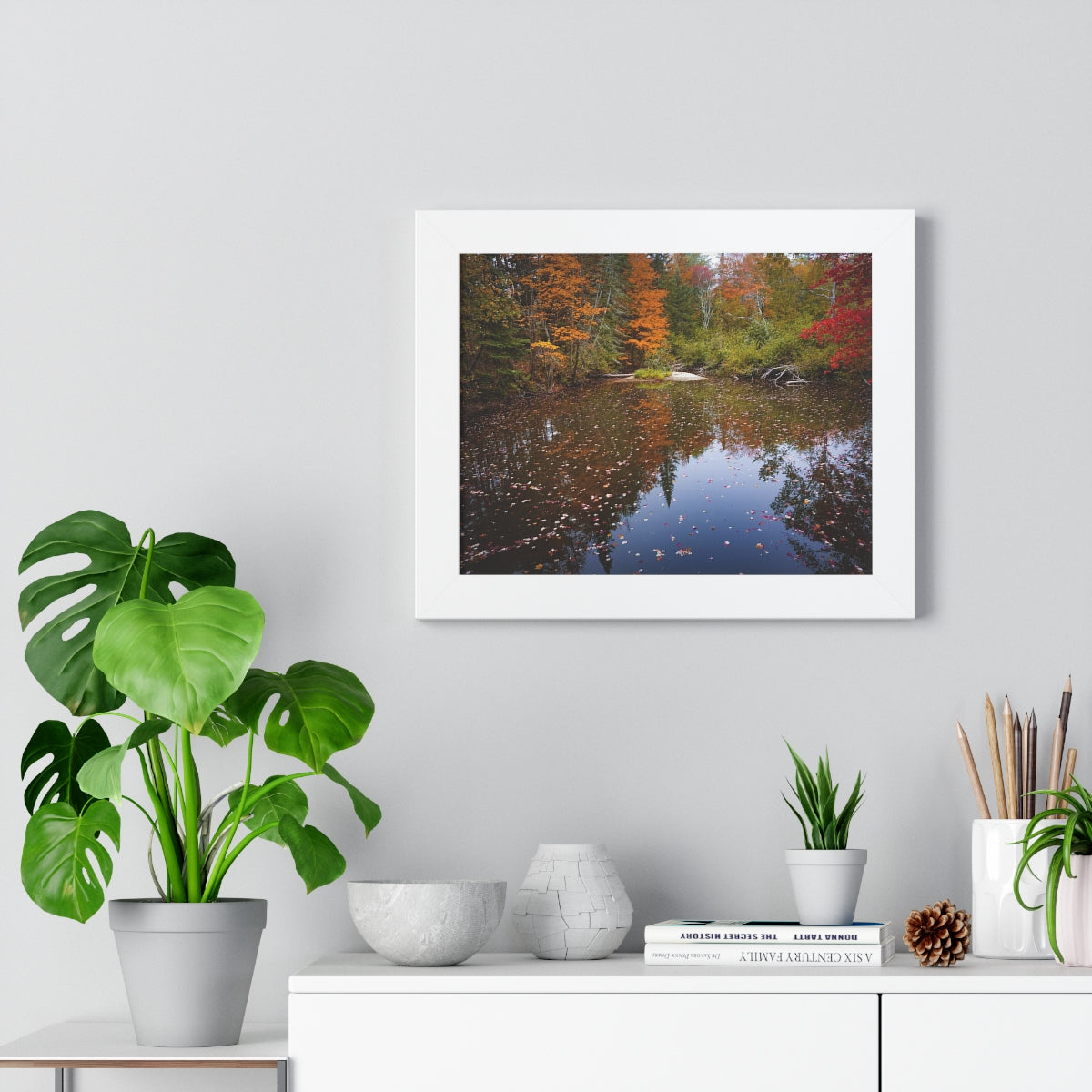 Maine Fall Foliage Waterscape Framed Matte Print