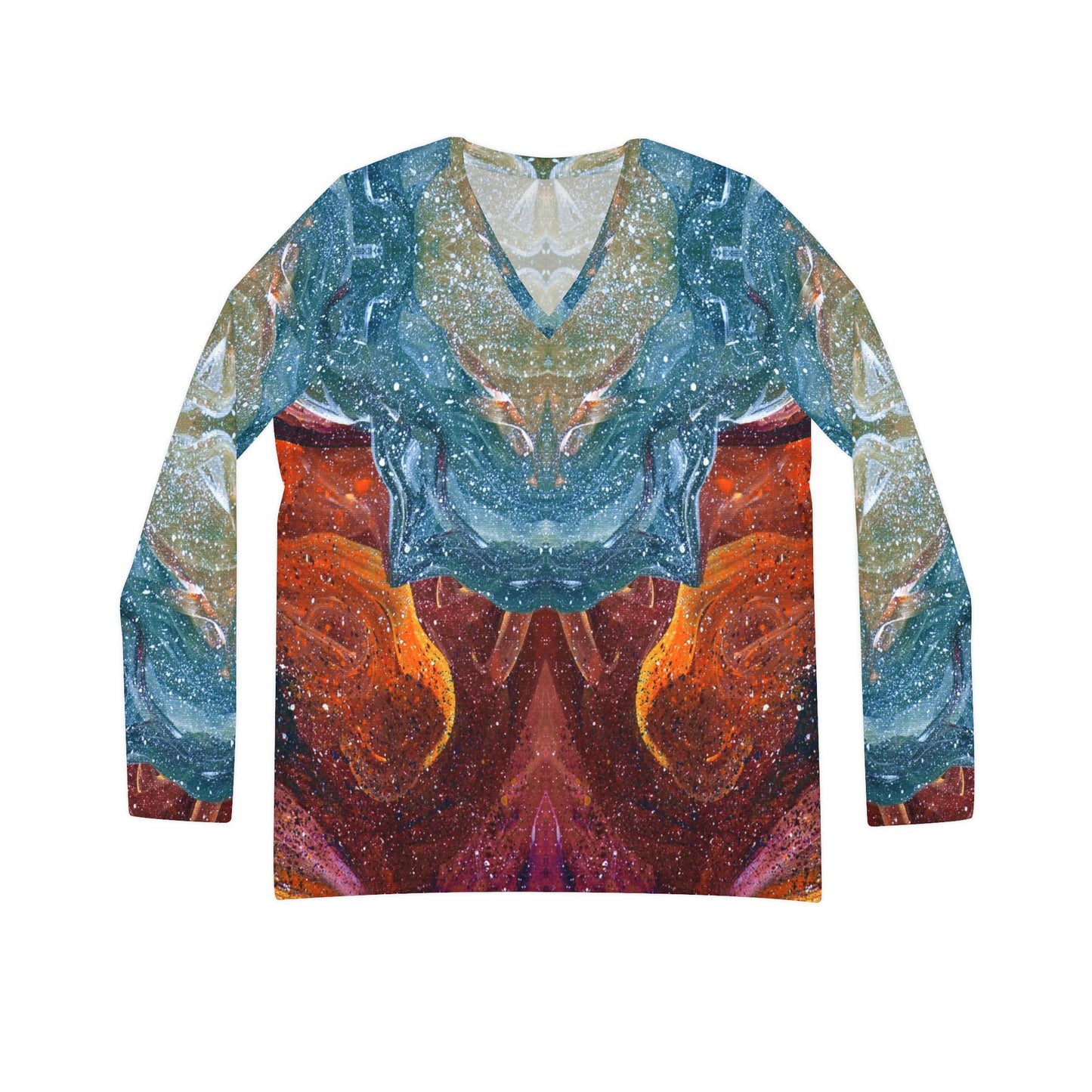 Cosmic Cell Division Women's Long Sleeve V-neck Shirt